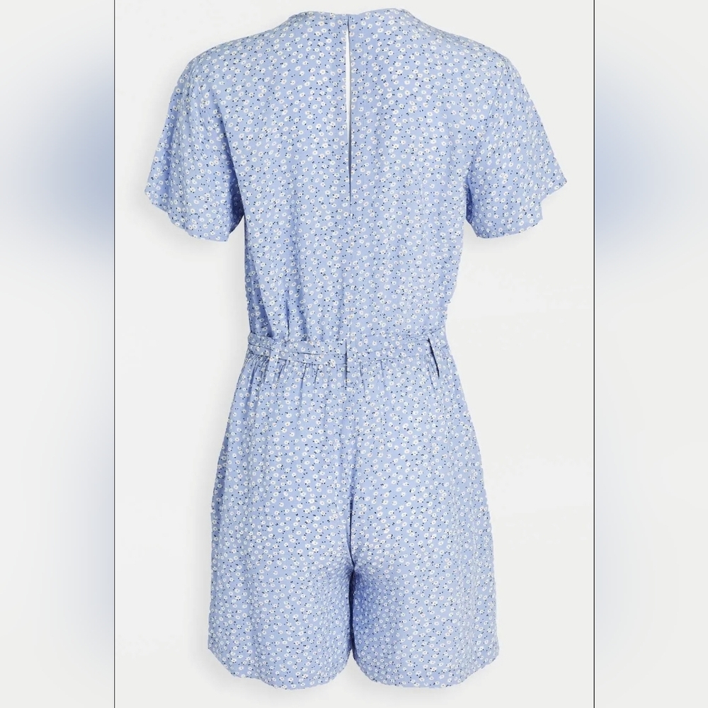 Rails Women’s Sophia Sky Blue Daisies Romper Belted V-Neck Short Sleeve Size Med - Picture 5 of 16